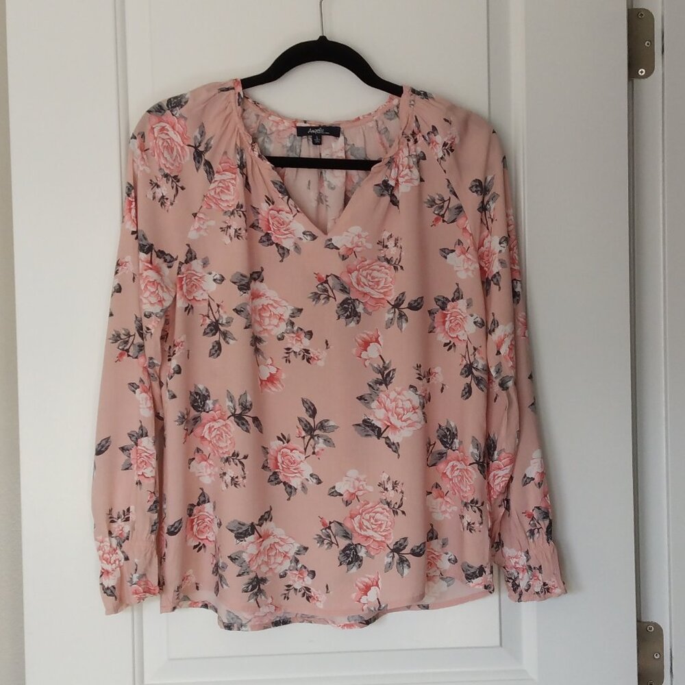 Angels Pink Floral Blouse Size S